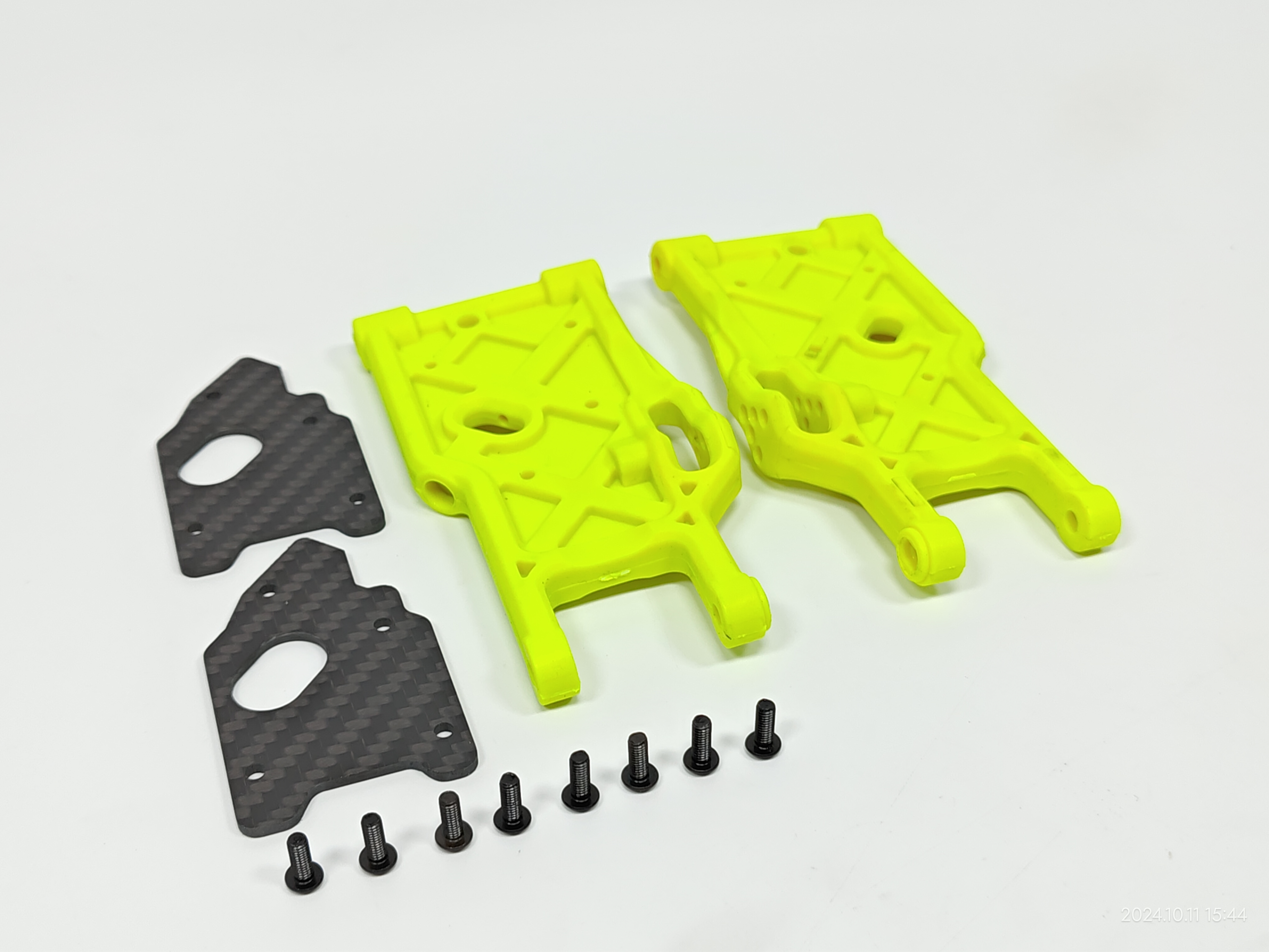 10045K LOWER USPENSION ARM+CARBON FIBER BOARD  SET REAR(YELLOW)